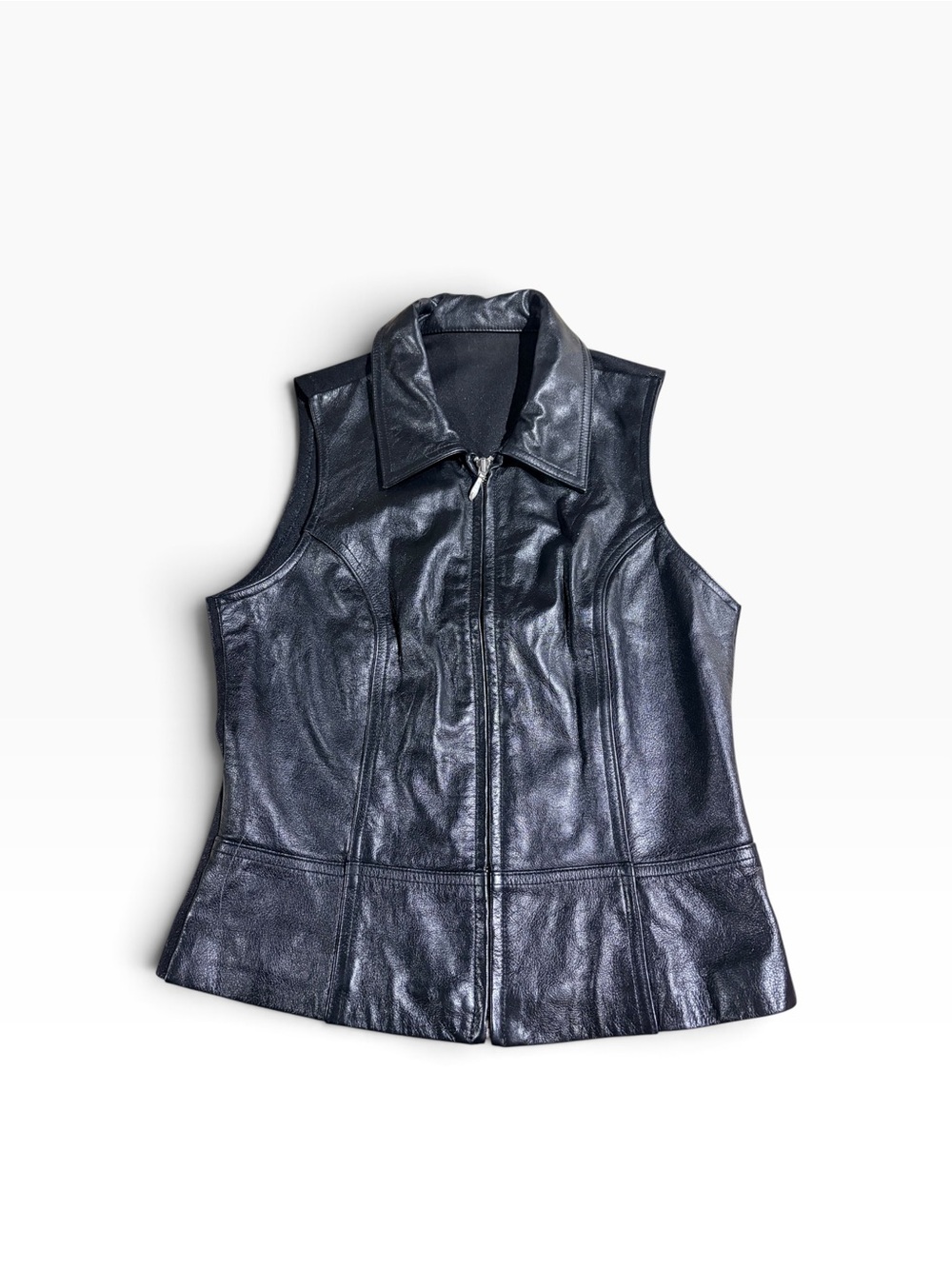 Vintage Wilson’s Leather Vest Black Size Medium Sleeveless Leather Vest